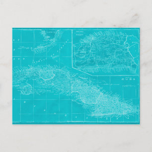 Postale Carte Blue Cuba