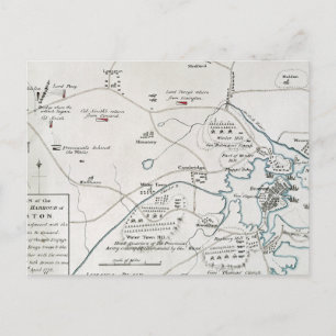 POSTALE CARTE BOSTON-CONCORD, 1775