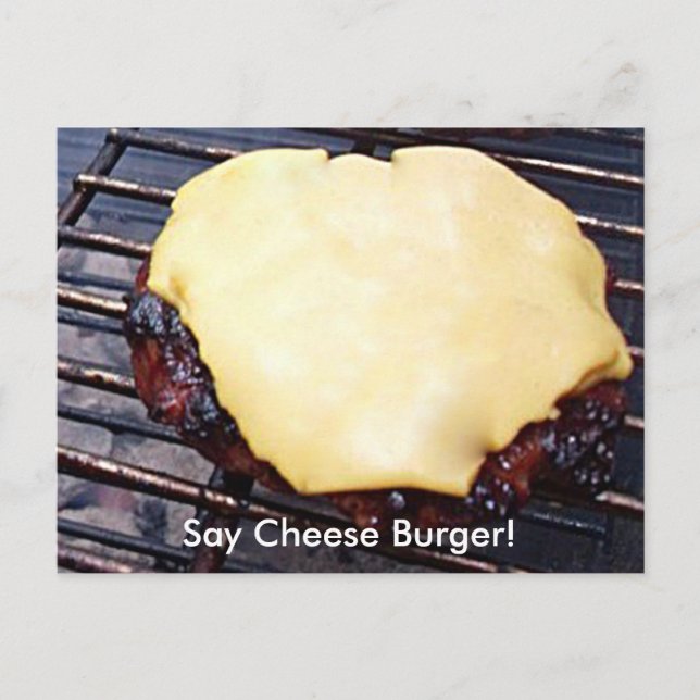 Postale Carte Burger au fromage grillé (Devant)