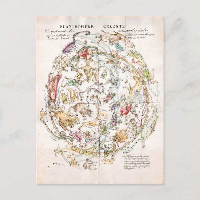 Postale Carte céleste vintage (Devant)