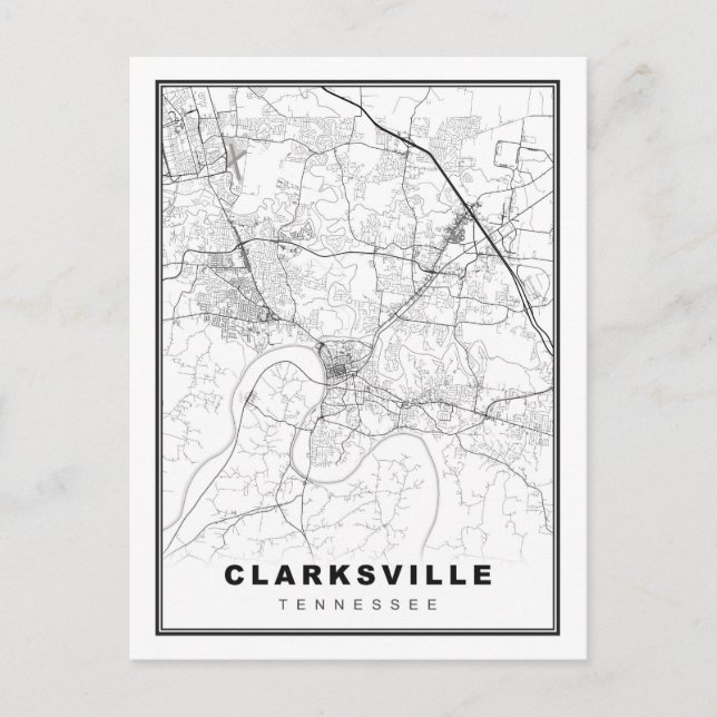 Postale Carte Clarksville (Devant)