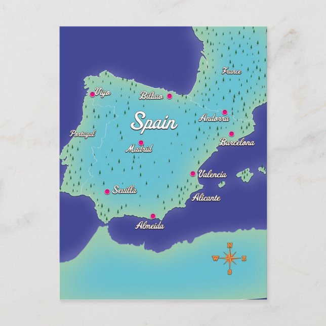 Postale Carte Classique d'Espagne (Devant)