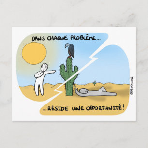 Postale Carte coaching "Remerciez vos problèmes"