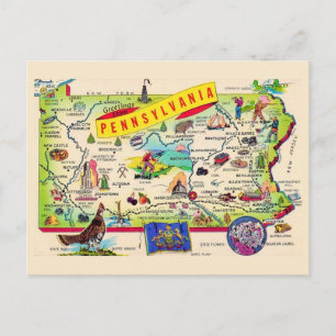 Postale Carte colorée de Pennsylvanie