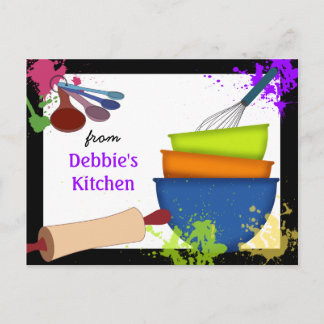 Postale Carte colorée de recette de cuisine