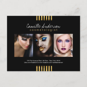 Postale Carte comp d'art moderne Gold et Black Maquillage