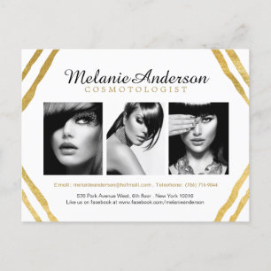 Postale Carte comp d'art moderne Gold et White Maquillage