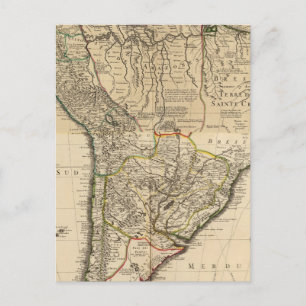 Postale Carte composite de l'Amérique du Sud
