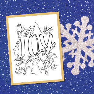 Postale Carte d'activité Joy Christmas Coloring Page