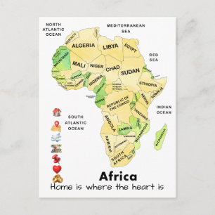 Postale Carte d'Afrique Personnaliser Personnalisé