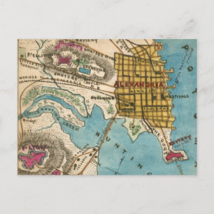 Postale Carte d'Alexandria VA et des villes voisines