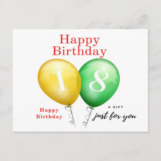 Postale Carte d'anniversaire 18e pour elle