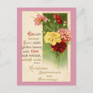 Postale Carte d'anniversaire allemande vintage - Psaume 12
