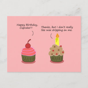 Postale Carte d'anniversaire amusante : Cupcake Candle Woe