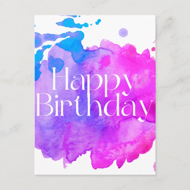 Postale Carte d'anniversaire aquarelle (Devant)