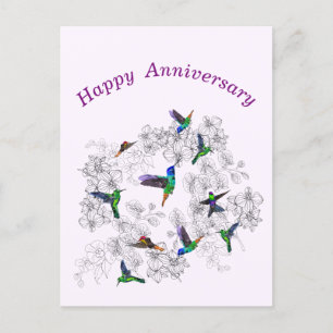 Postale Carte d'anniversaire aux oiseaux volants