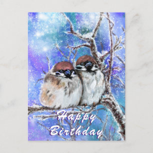 Postale Carte d'anniversaire avec sourcils d'hiver - Gros 
