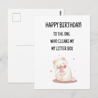 Postale Carte d'anniversaire avec un chat mignon et drôle