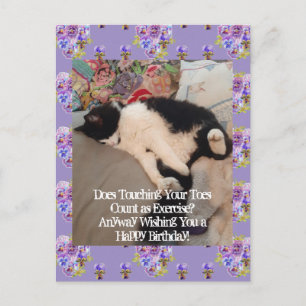 Postale Carte d'anniversaire Chat Smoking Touchant les Ort
