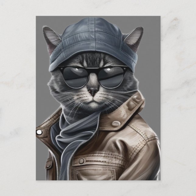 Postale Carte d'anniversaire de chat classique pour lui (Devant)
