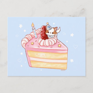 Postale Carte d'anniversaire de chiot Pomchi mignonne