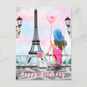 Postale Carte d'anniversaire de la femme à Paris