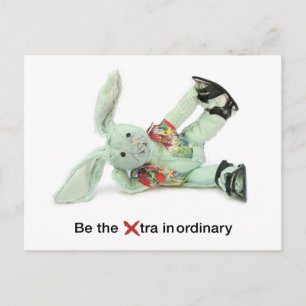 Postale Carte d'anniversaire de lapin amusante. Être extra