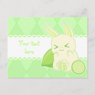 Postale Carte d'anniversaire de lime verte Cute kawaii lap