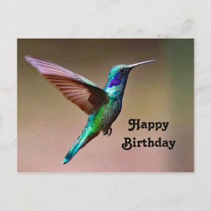 Postale Carte d'anniversaire de photo de colibri vert faun
