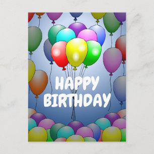Postale Carte d'anniversaire des ballons