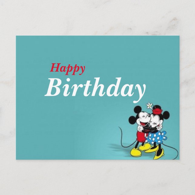 Postale carte d'anniversaire Disney  (Devant)