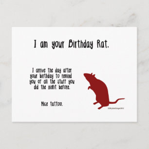 Postale Carte d'anniversaire drôle de rat