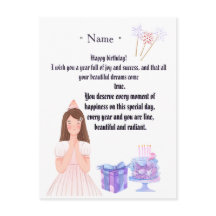 Carte d'anniversaire élégante pour elle – Message 