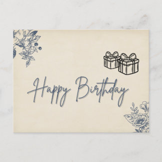Postale Carte d'anniversaire florale élégante - Floral dél