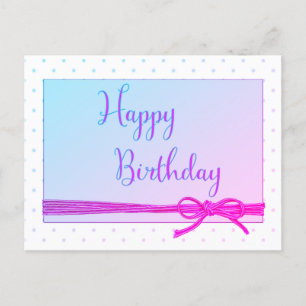 Postale Carte d'anniversaire Happy Birthday Tied with a Bo