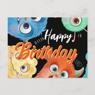 Postale carte d'anniversaire monstre inc