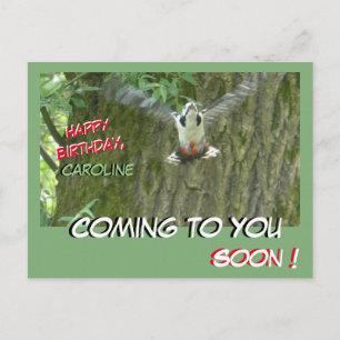 Postale Carte d'anniversaire Pic volant venant vers vous