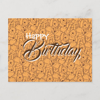 Postale carte d'anniversaire salutation Wenny l'ours en pe