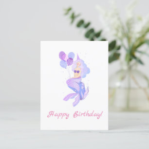 Postale Carte d'anniversaire sirène