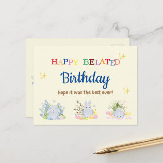 Postale Carte d'anniversaire tardif