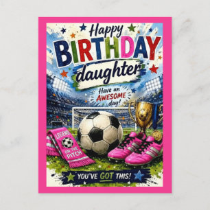 Postale Carte d'anniversaire vibrante pour fille sur le th