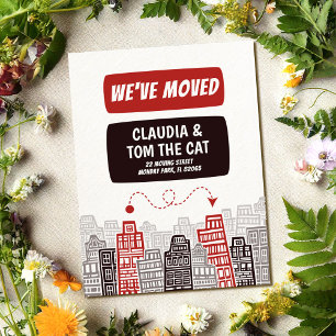 Postale carte d'annonce de déménagement à une nouvelle adr