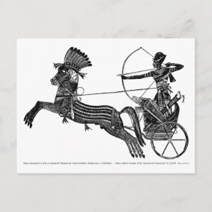 Postale Carte d'art égyptienne Vintage King Ramesses II !