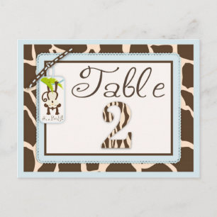 Postale Carte de Baby shower Safari Monkey Poster de anima