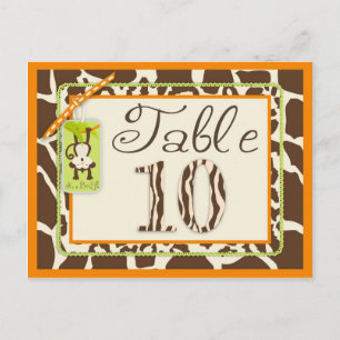 Postale Carte de Baby shower Safari Monkey Poster de anima