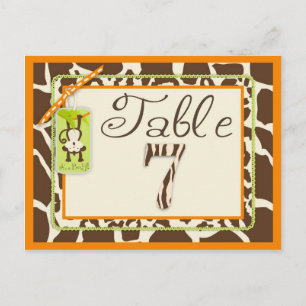 Postale Carte de Baby shower Safari Monkey Poster de anima