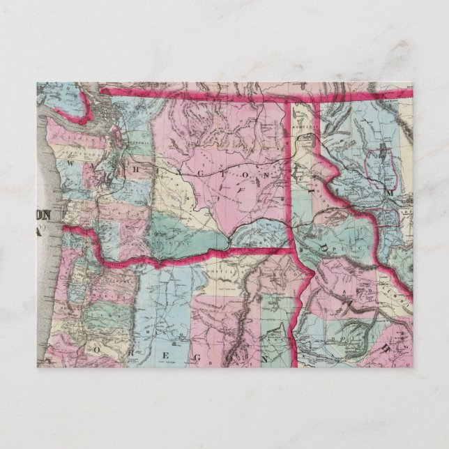 Postale Carte de Bancroft de Oregon, Washington, Idaho (Devant)