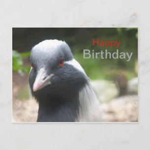 Postale Carte de bonne fête avec une grue mignonne
