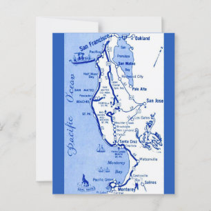 Postale Carte de Carmel à San Francisco