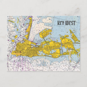 Postale Carte de carte marine de clé ouest